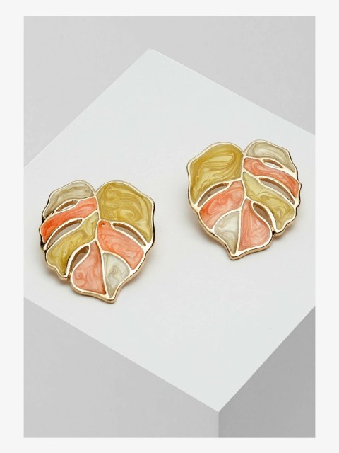 

AVANT-GARDE PARIS Gold-Toned Leaf Shaped Studs Earrings