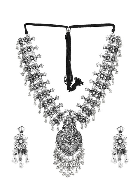 

CARDINAL Silver-Toned Beaded Jewellery Set