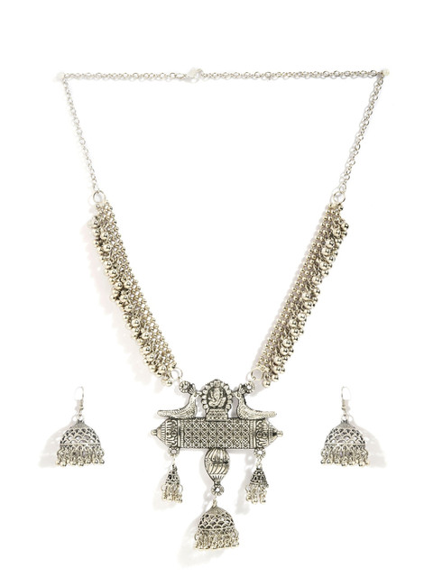 

CARDINAL Silver-Toned & Beaded Jewellery Set