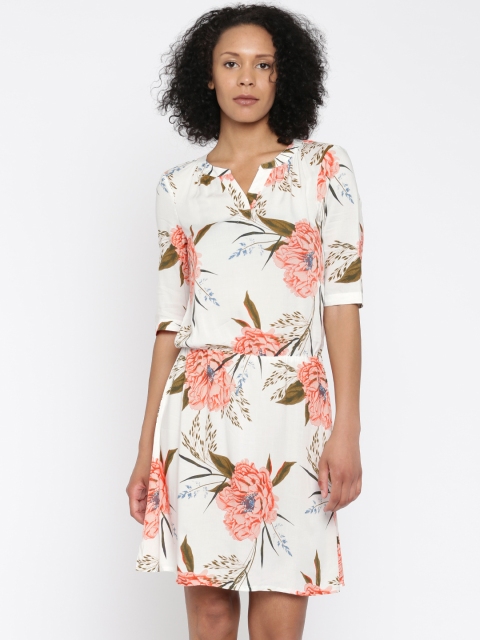 

Vero Moda Women White Printed A-Line Dress