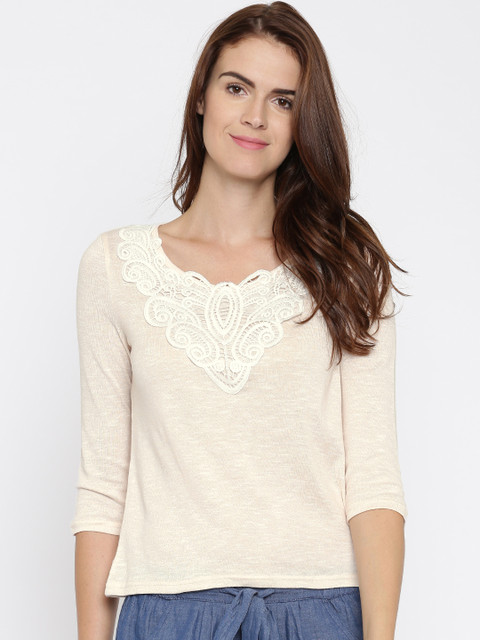 

Vero Moda Women Beige Solid Top