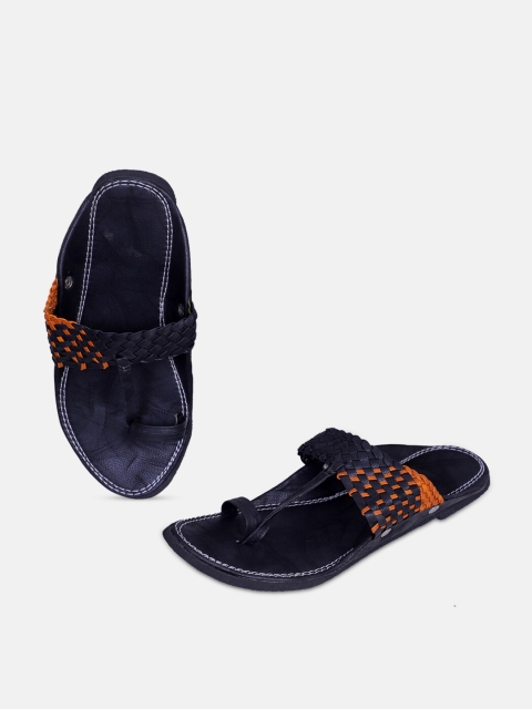 

PANAHI Men Black Embellished One Toe Flats