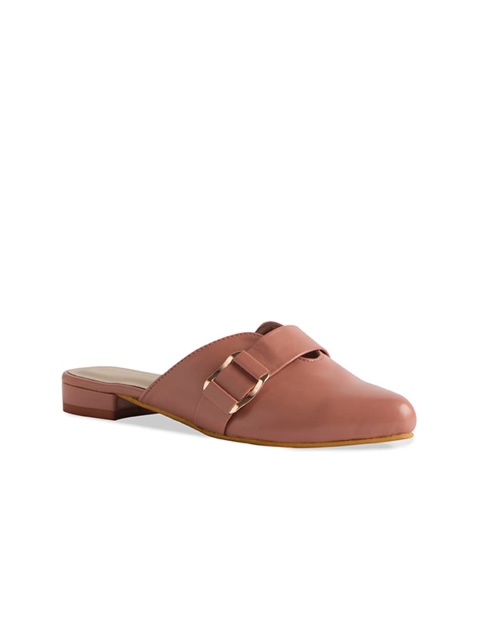 

ERIDANI Women Peach-Coloured Mules with Buckles Flats