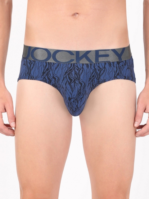 

Jockey Men Blue & Black Printed Basic Briefs