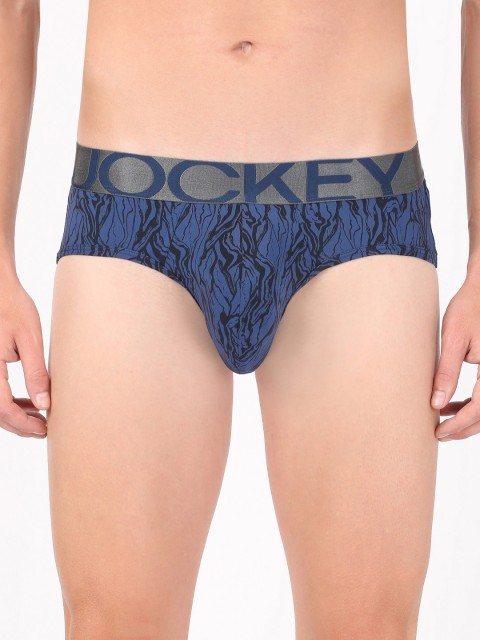 

Jockey Men Blue & Black Printed Basic Briefs