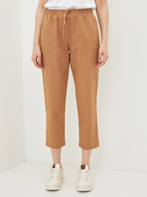 

LC Waikiki Women Beige Straight Fit Trousers