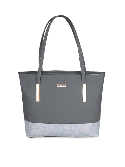 

RASGA Grey PU Shopper Shoulder Bag