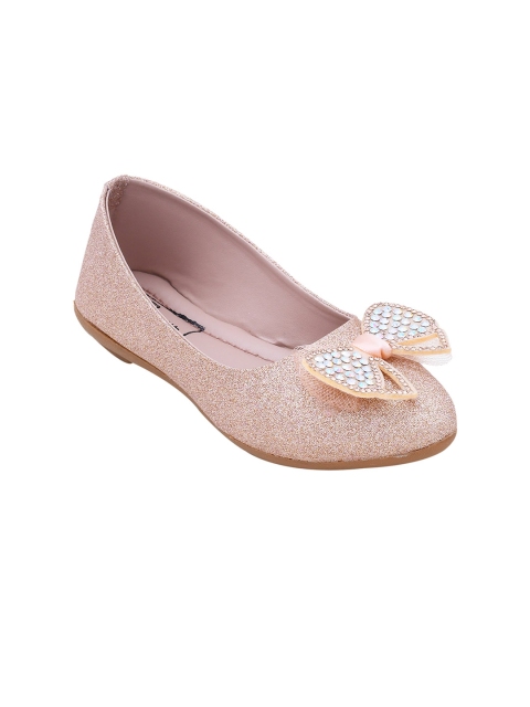 

Buckled Up Girls Rose Gold Party Ballerinas