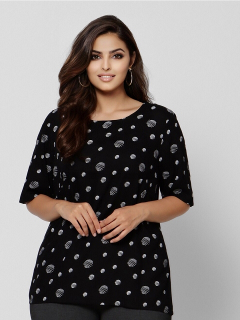 

VERO MODA CURVE Black Print Top