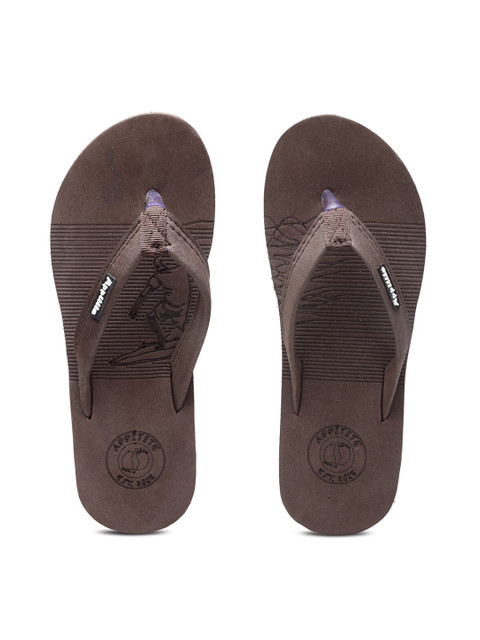 

APPITITE Women Brown & White Rubber Thong Flip-Flops