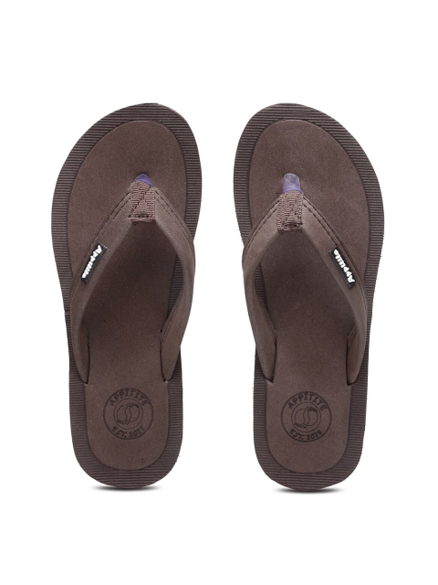 

APPITITE Women Brown & White Rubber Thong Flip-Flops