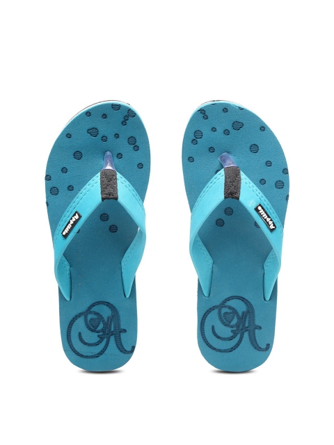 

APPITITE Women Blue & Black Rubber Thong Flip-Flops