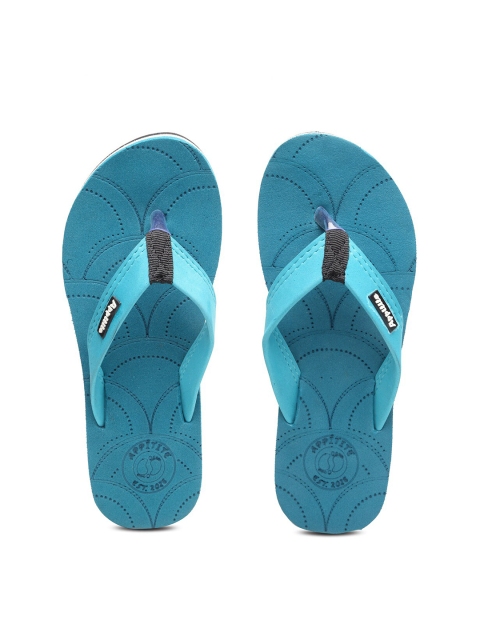 

APPITITE Women Blue & Black Rubber Thong Flip-Flops