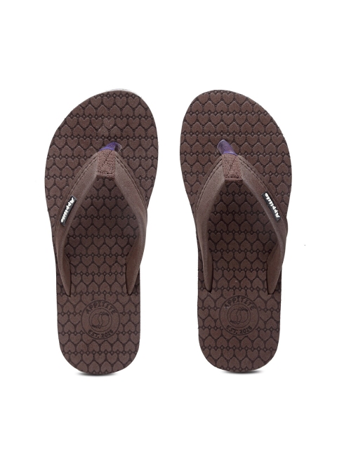 

APPITITE Women Brown & Black Rubber Thong Flip-Flops