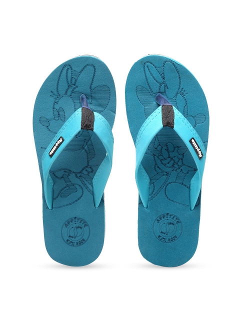 

APPITITE Women Blue & Black Rubber Thong Flip-Flops