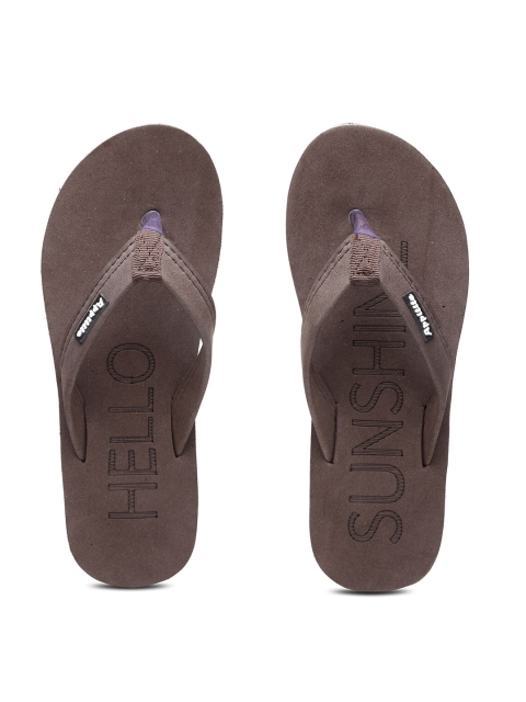 

APPITITE Women Brown & Black Rubber Thong Flip-Flops