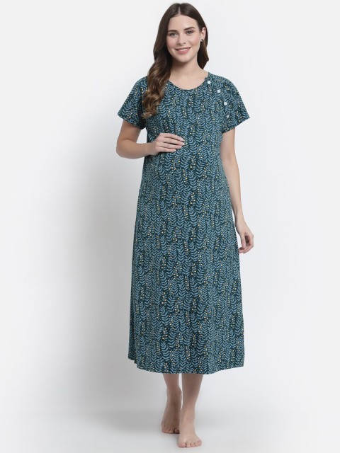 

Tiara Green Printed Maxi Nightdress