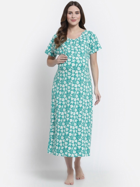 

Tiara Blue Printed Maxi Nightdress