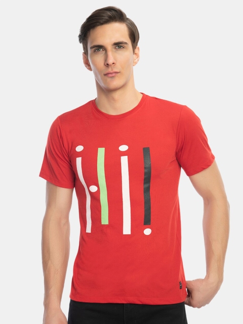 

Pactorn Men Red Typography Printed T-shirt