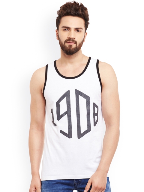 

GRITSTONES White Printed Innerwear Vest