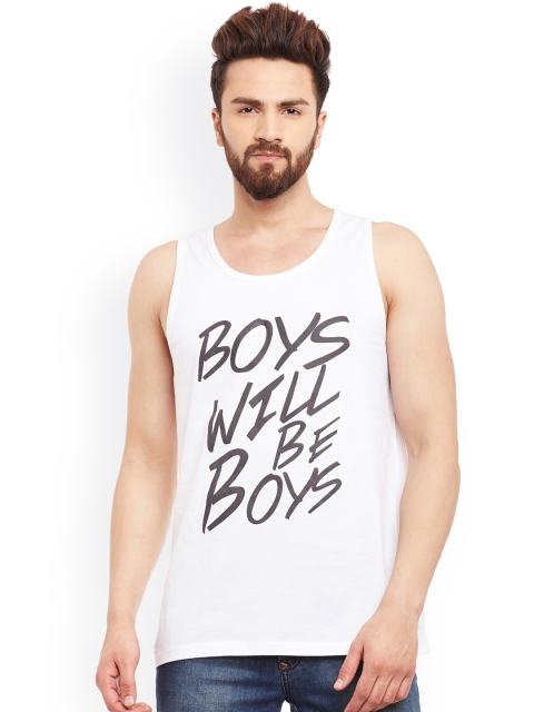 

GRITSTONES White Printed Innerwear Vest