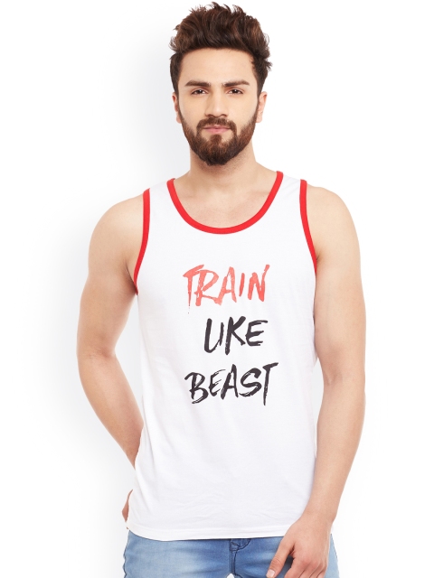 

GRITSTONES White Printed Innerwear Vest