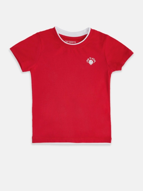 

Pantaloons Baby Boys Red & vivid crimson T-shirt