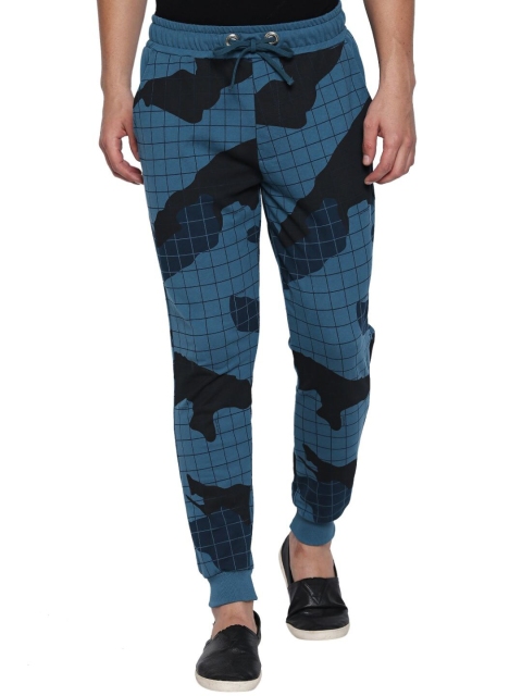 

CULT FICTION Men Blue Printed Pure Cotton Joggers