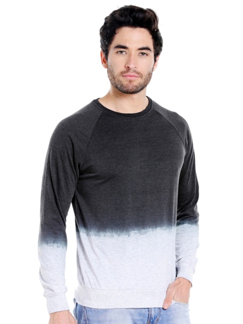 

CULT FICTION Men White & magnolia Tie and Dye Dyed Henley Neck T-shirt
