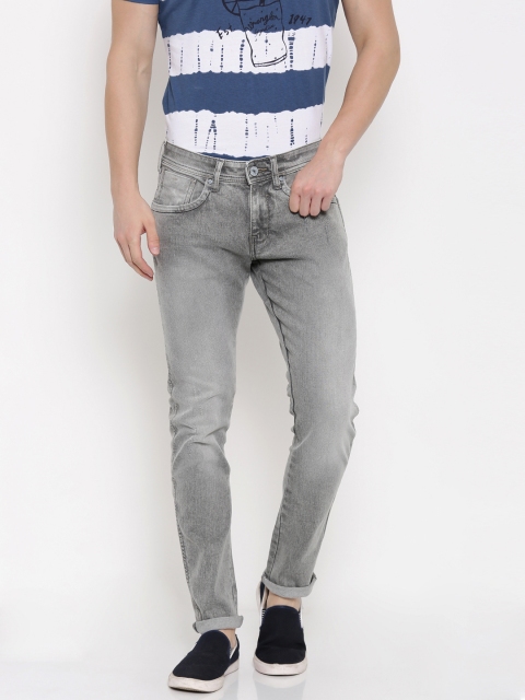 

Wrangler Men Grey Low-Rise Vegas Skinny Fit Low Distressed Stretchable Jeans