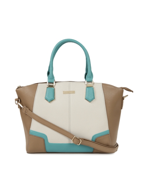 

Addons White & Turquoise Blue Colourblocked Shoulder Bag