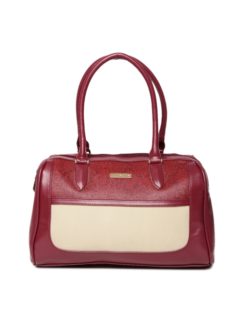 

Addons Dark Pink & Beige Colourblocked Shoulder Bag