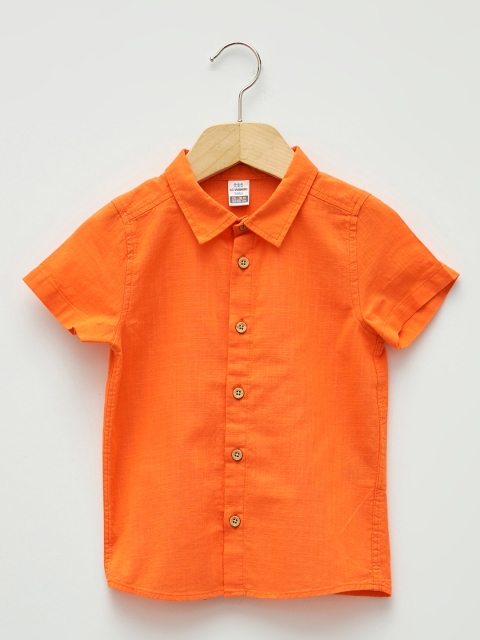 

LC Waikiki Boys Orange Solid Pure Cotton Casual Shirt