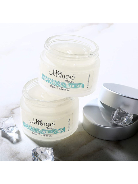 

Milagro beauty Hydrogel Sun Blocker Natural SPF Gel-based UV Rays Protection Sunscreen 50g, Transparent