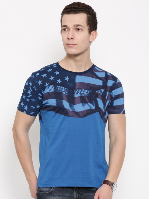 

Wrangler Men Blue Slim Fit Printed T-shirt