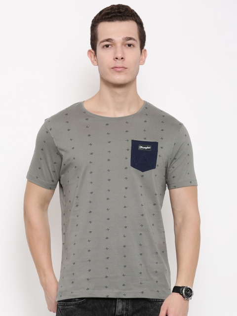 

Wrangler Men Grey Printed Round Neck T-shirt