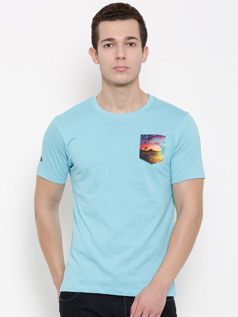 

Wrangler Men Blue Solid Round Neck T-shirt