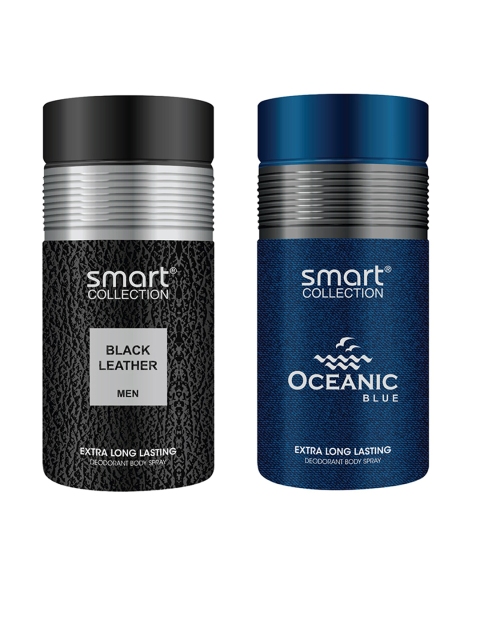 

Smart COLLECTION Men Set of 2 Deodorant - Oceanic Blue + Black Leather - 250 ml Each