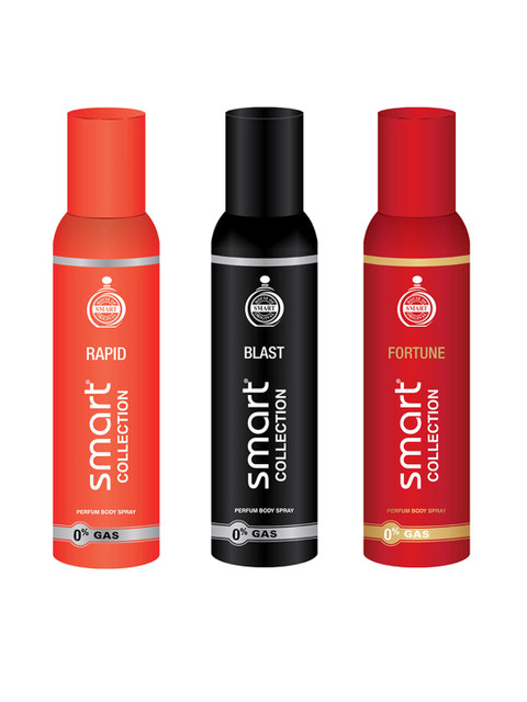 

Smart COLLECTION Men Set of 3 Deodorant - Rapid + Blast + Fortune - 150 ml Each, Orange