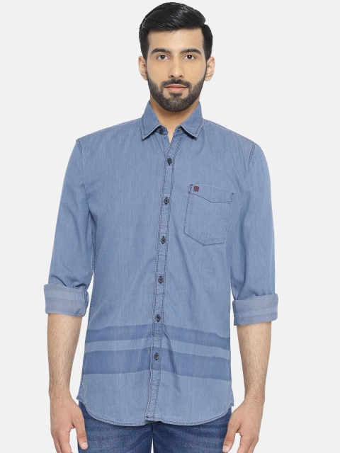 

Wrangler Blue Slim Fit Solid Casual Shirt