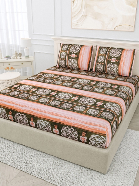 

BOMBAY DYEING Unisex Multi Bedsheets, Peach