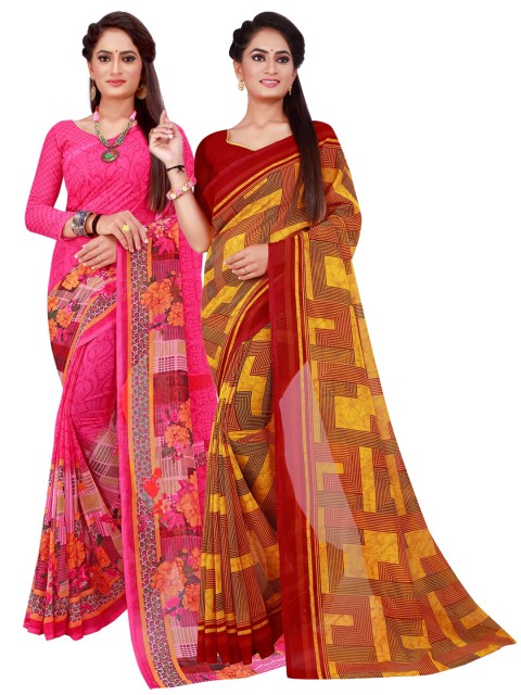 

Florence Maroon & Red Pure Georgette Saree