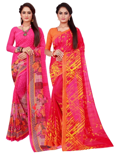 

Florence Magenta & Pink Pure Georgette Saree
