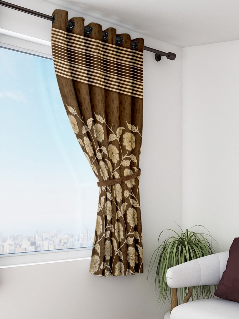 

Cortina Brown Single Patterned Blackout Window Curtain