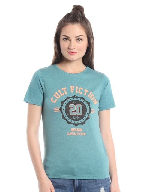 

CULT FICTION Women Blue Printed T-shirt