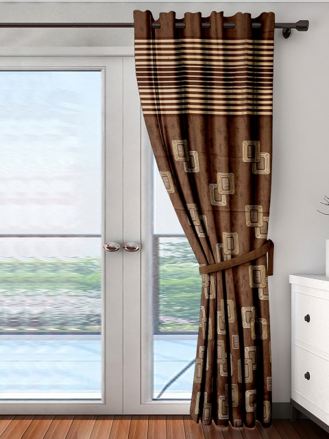 

Cortina Brown Single Patterned Blackout Door Curtain