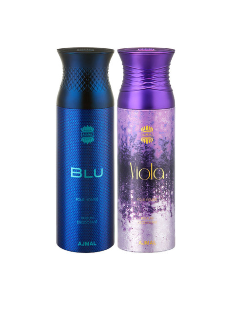 

Ajmal Set Of 2 Blu-Violaher Deodorant 200ml, Blue