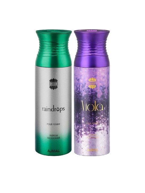 

Ajmal Set of 2 Raindrops Violaher Deo 200ml, Green