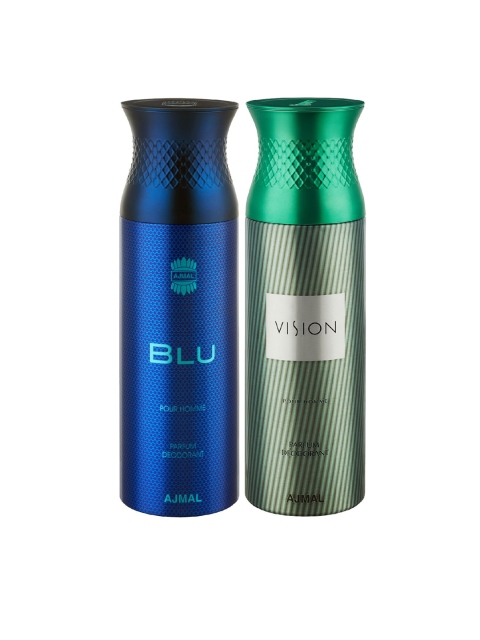 

Ajmal Set Of 2 Blu-Visionhim Deodorant 200ml, Blue