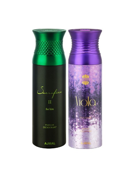 

Ajmal Set Of 2 Sacrifice & Violaher Parfum Deodorant 200ml, Black